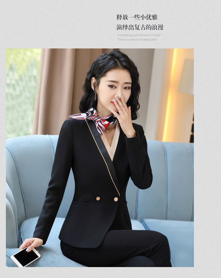 珠宝金店销售营业员工作服女夏季老庙周大生中国黄金职业西装工装