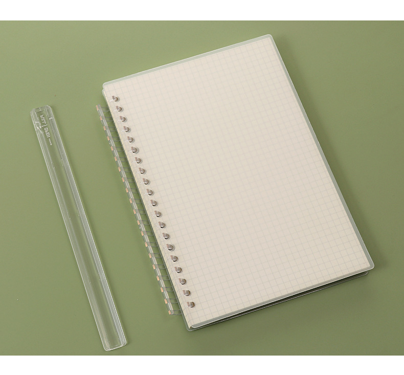 无印风格小清新简约a5水晶抽杆活页本b5活页本子韩国可拆卸笔记本
