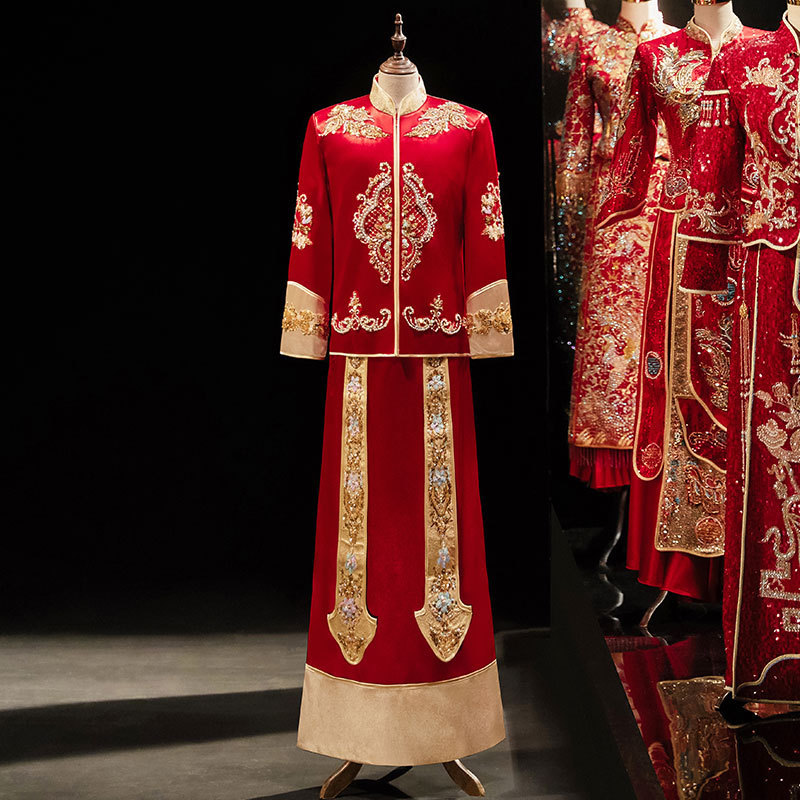 秀禾服男新郎装2023新款婚纱礼服结婚敬酒服中式嫁衣厂家批发代发