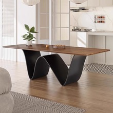 意式别墅餐桌设计师新款极简办公创意茶台原木实木白蜡木大板长桌