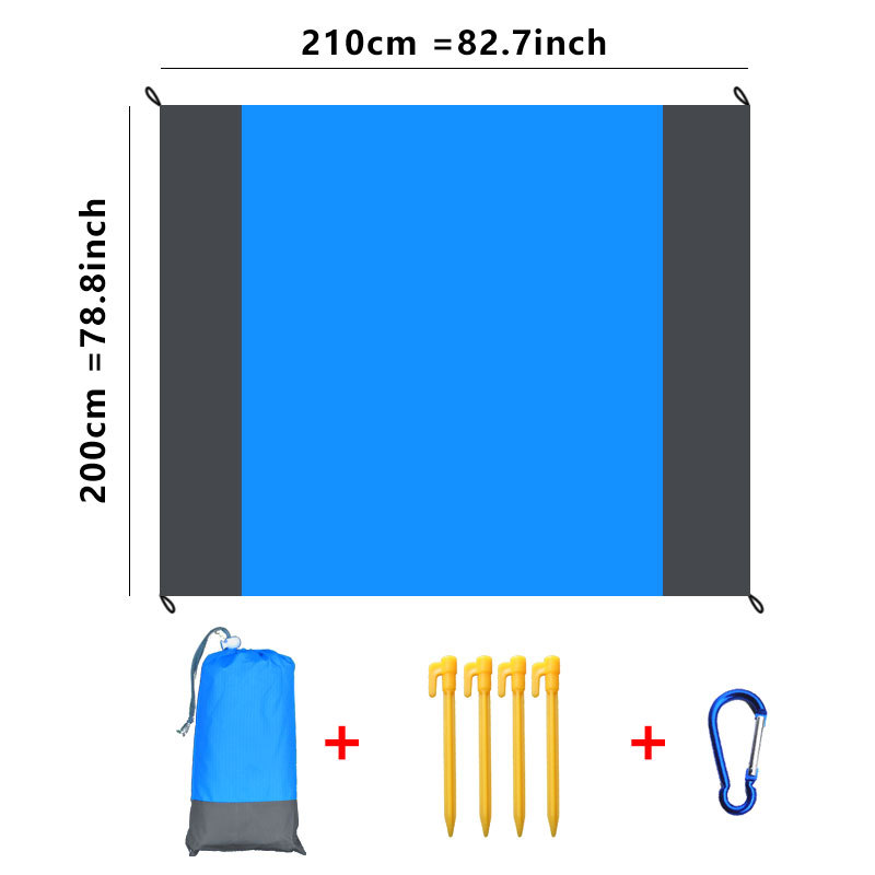 New Outdoor Camping Picnic Mat Waterproof and Foldable Pocket Beach Mat Polyester Checked Cloth Beach Camping Mat