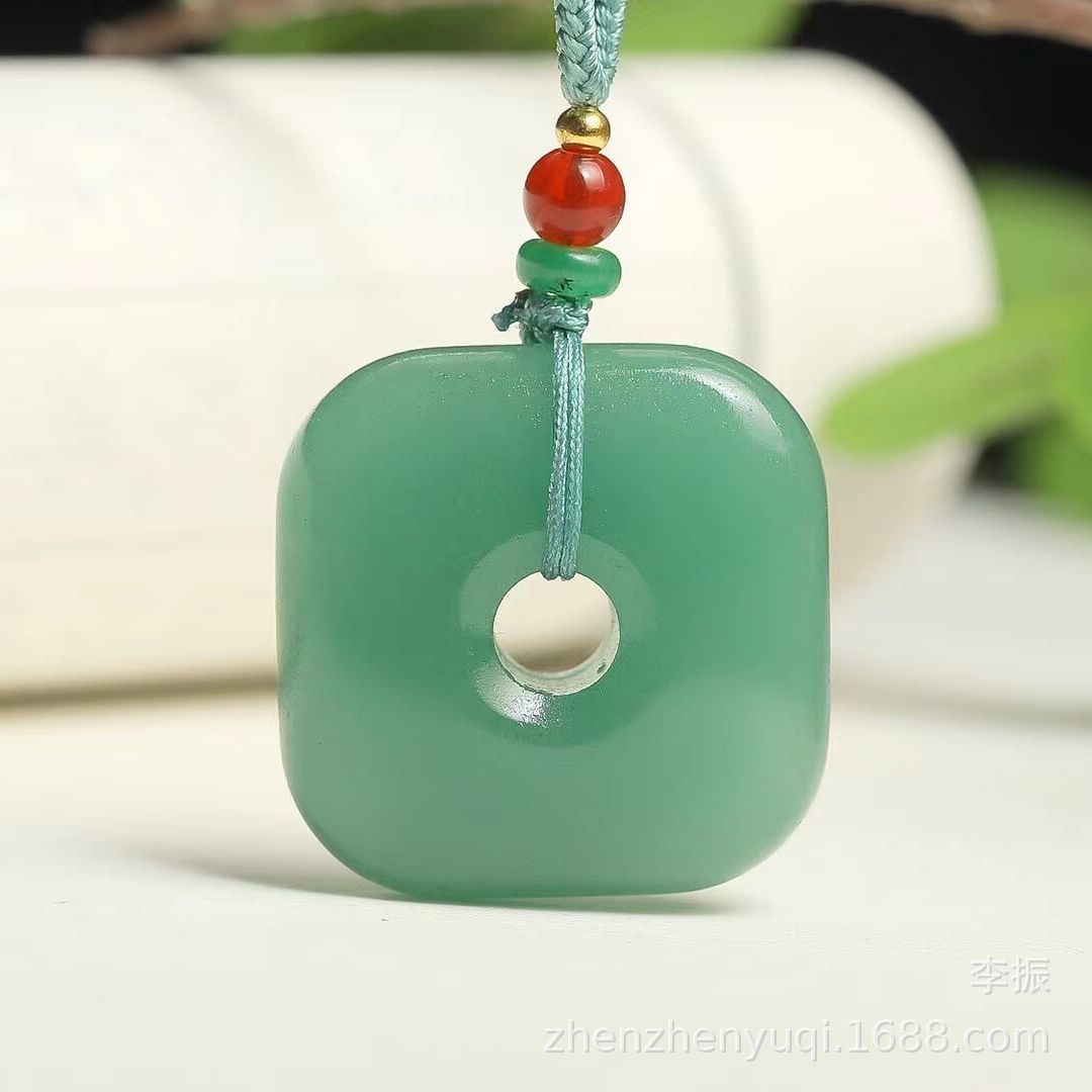 东陵玉四方来财平安扣怀古扣吊坠男女款玉石挂件玉佩