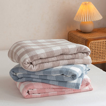 全棉三层纱布毛巾被批发水洗纯棉加厚单双人床单可铺可盖空调毯