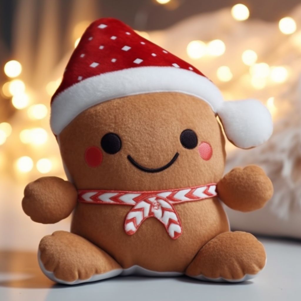 跨境新品 办公室沙发靠枕客厅居家护腰靠垫圣诞姜饼人公仔抱枕