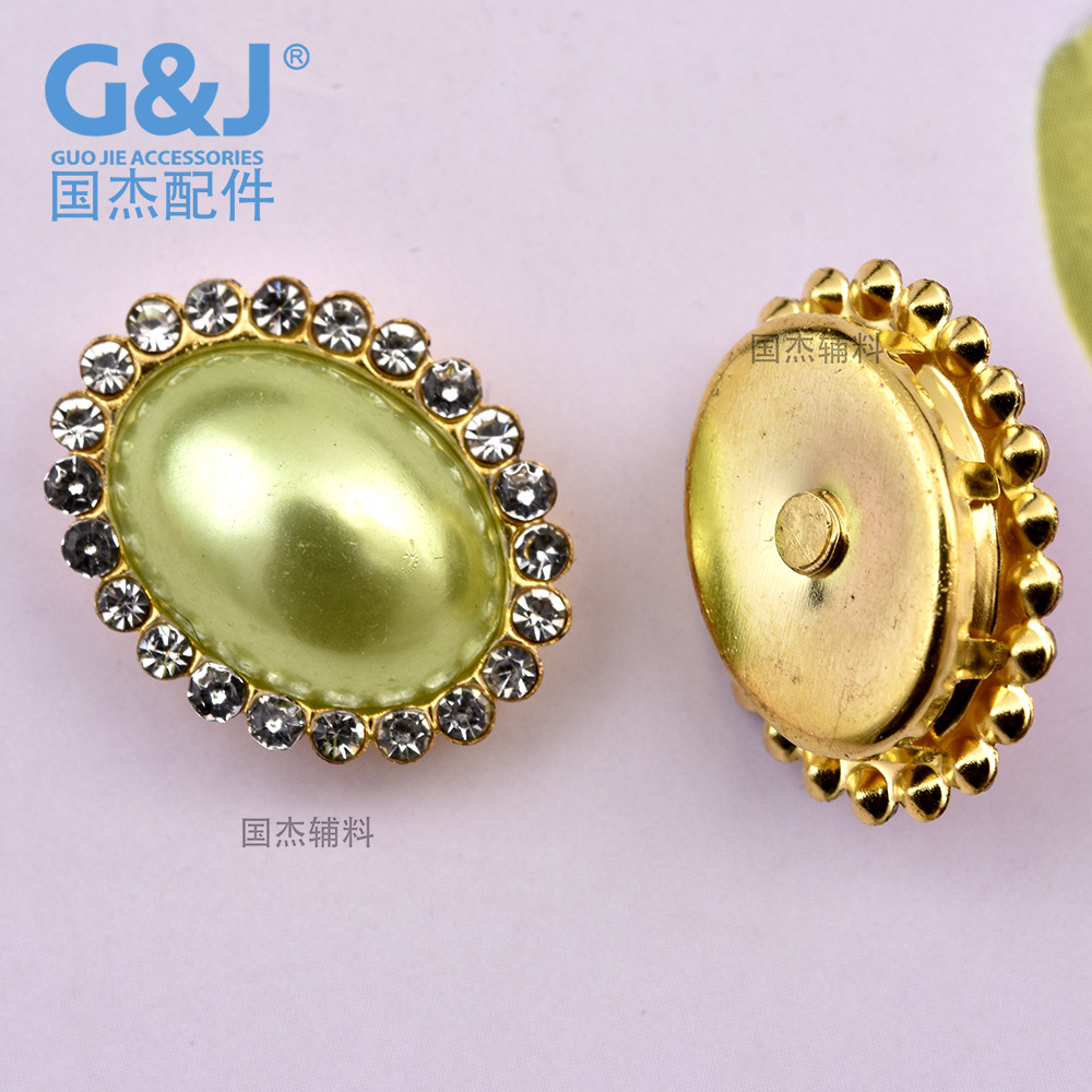 Cross-Border Pearl Surrounding Border 13*18 Oval Glass Gold Base Support Fashion Women's Light Luxury High-Grade DIY Ornament Accessories