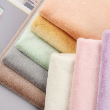 素色华丽貂绒布 服装鞋帽家纺宠物抱枕面料 全涤貂绒绒布现货