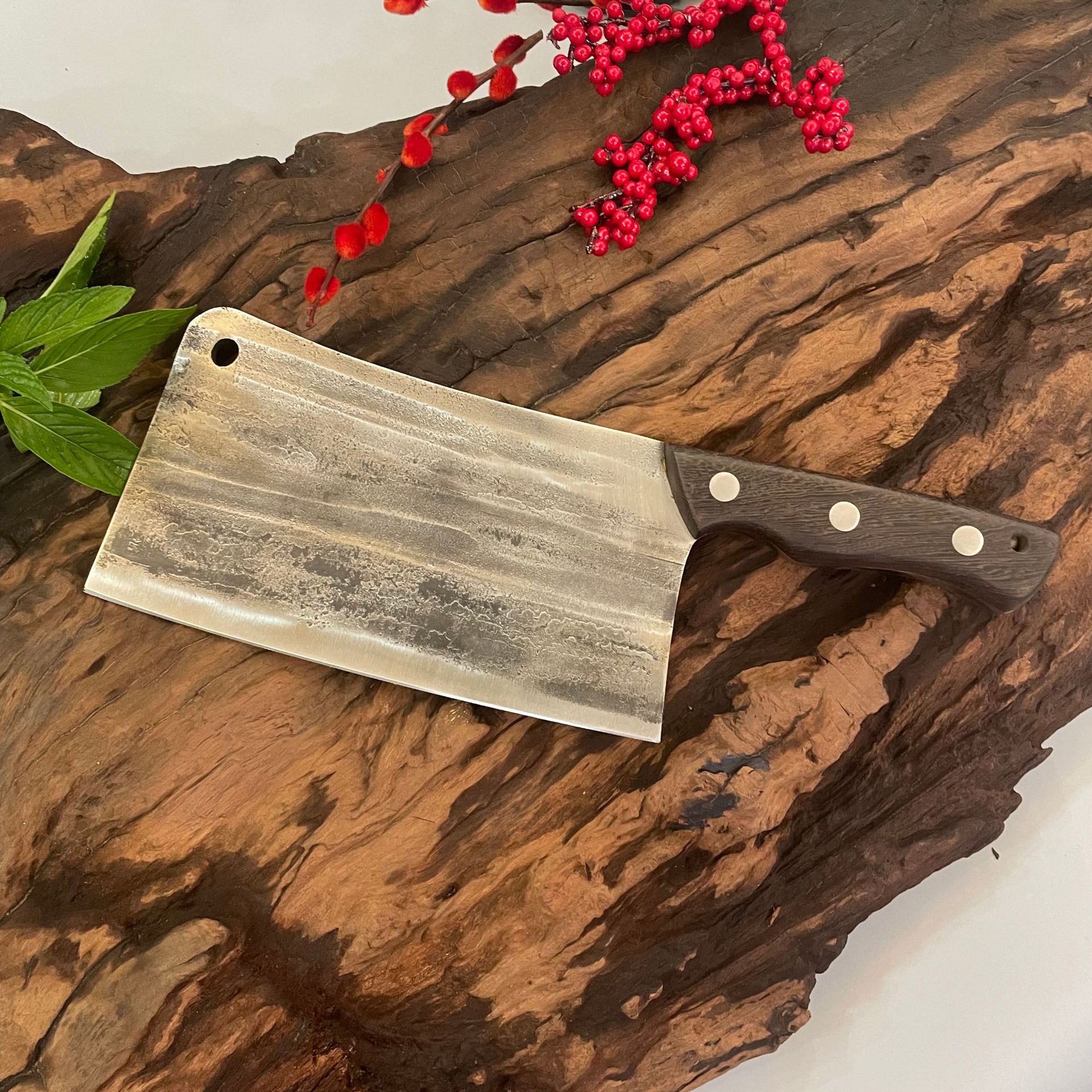 加厚手工短打砍骨刀可看钢管不卷口家用砍骨刀剁骨