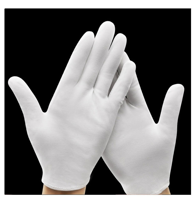白棉手套纯棉作业手套劳保工作礼仪外贸文玩盘珠汗布手套 工厂批