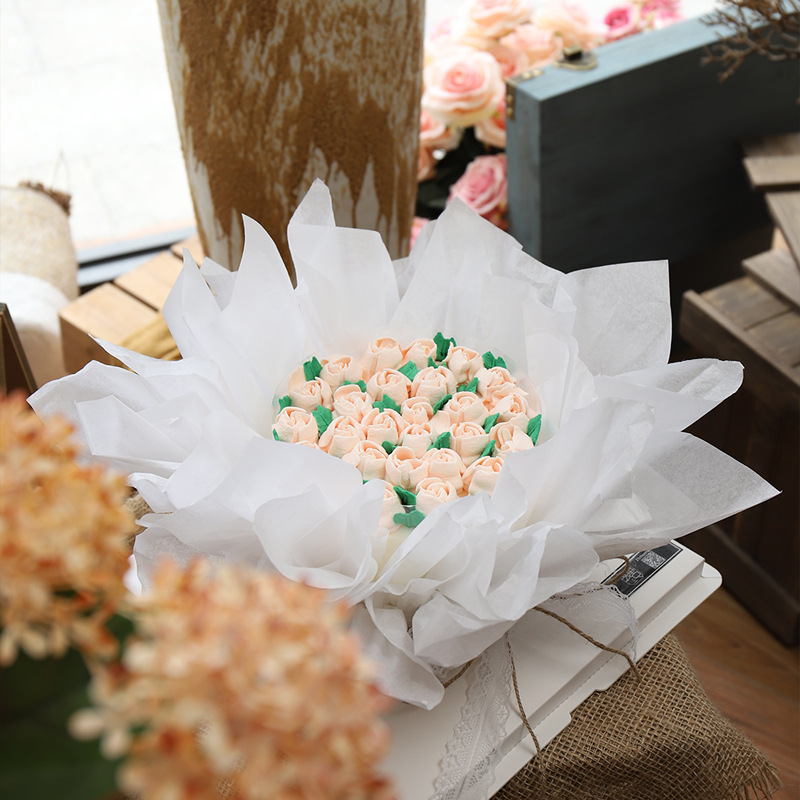 白色雪梨纸花束打底蛋糕围边纸烘焙甜品外围韩式花艺包装纸内衬纸