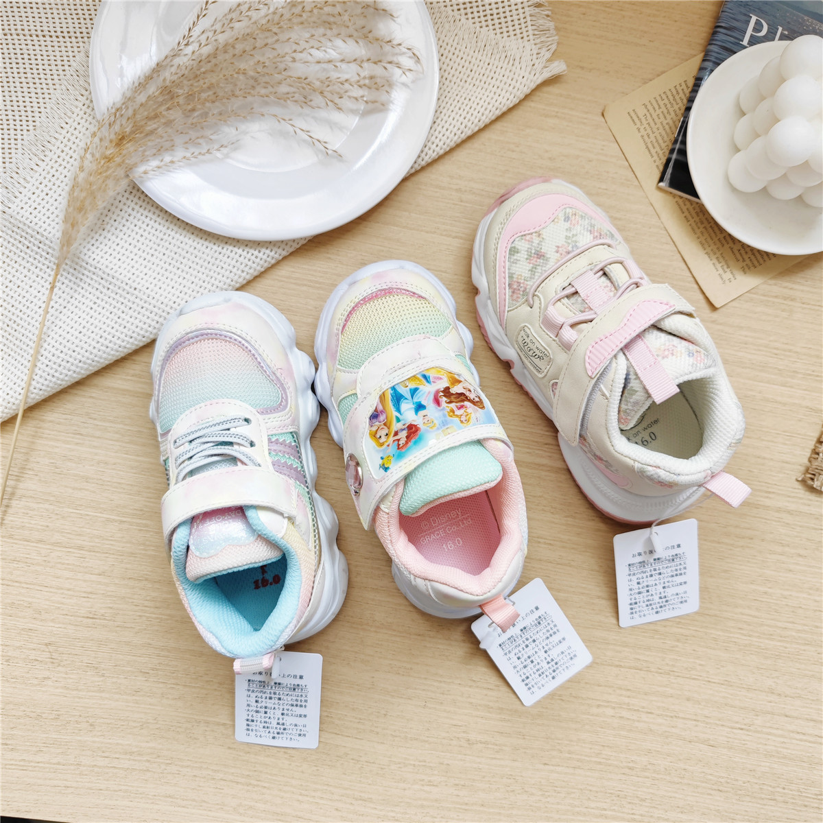 日单新品 日单生日城春夏女童休闲运动鞋碎花公主鞋 轻巧儿童鞋子