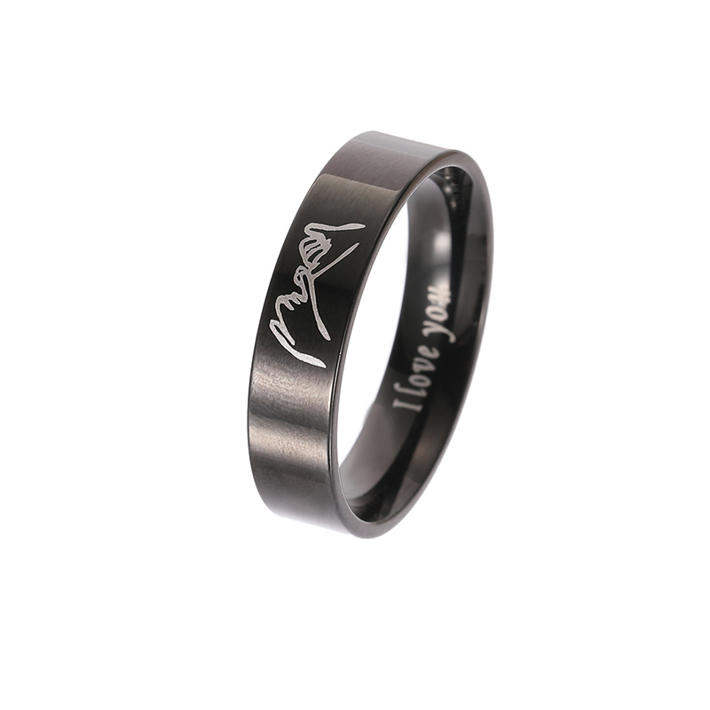 Titanium Steel Ring Ornament Couple Couple Rings a Pair of Stainless Steel Ins Style Special-Interest Design Non-Fading Stainless Steel Jewelry