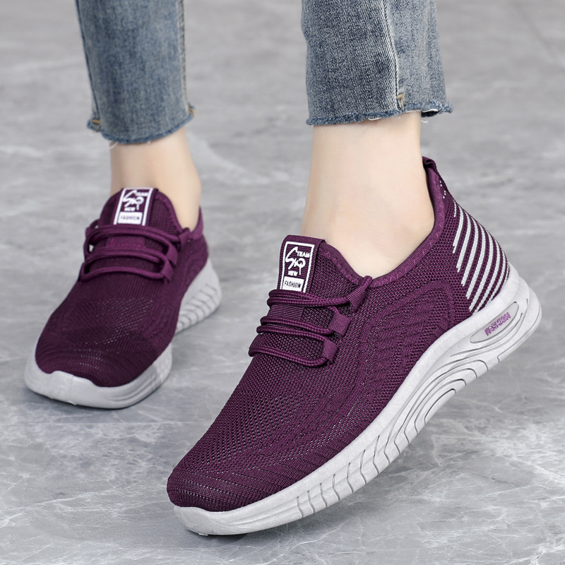 Women's Shoes Autumn New Foreign Trade All-Matching Casual Sports Mom Shoes Women's Flying Woven Women's Shoes Cross-Border Factory Wholesale