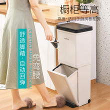 9JQS垃圾分类垃圾桶高款厨房干湿分离家用大号双层日式智能感