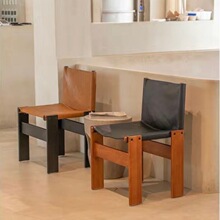 北欧僧侣椅简约实木靠背餐椅家用侘寂风复古书桌椅中古设计师椅子