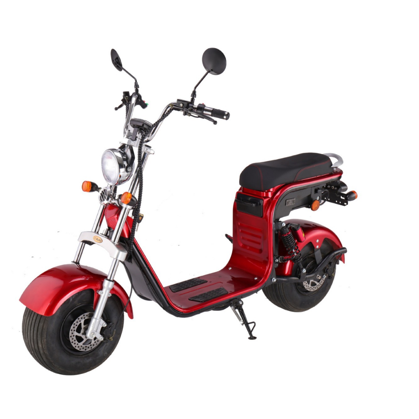 x7大哈雷电瓶车双人两轮宽胎改装踏板电动车摩托跑车成人滑板锂电