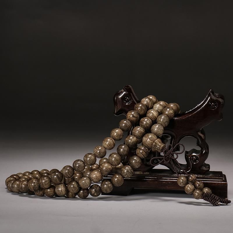 越南芽庄沉香手串108颗 男女士款天然老料沉香佛珠手链念珠保真