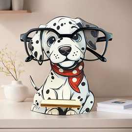 现货创意木质动物眼镜架收纳摆件办公室桌面手机支架木制工艺品