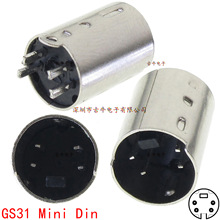 GS31 线端注塑成型迷你钉4P公头 mini din 4P公头 做线圆形插头