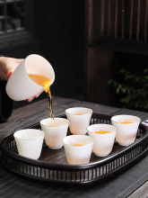 KF羊脂玉白瓷茶杯功夫品茗杯德化手工主人杯家用单个描金喝茶