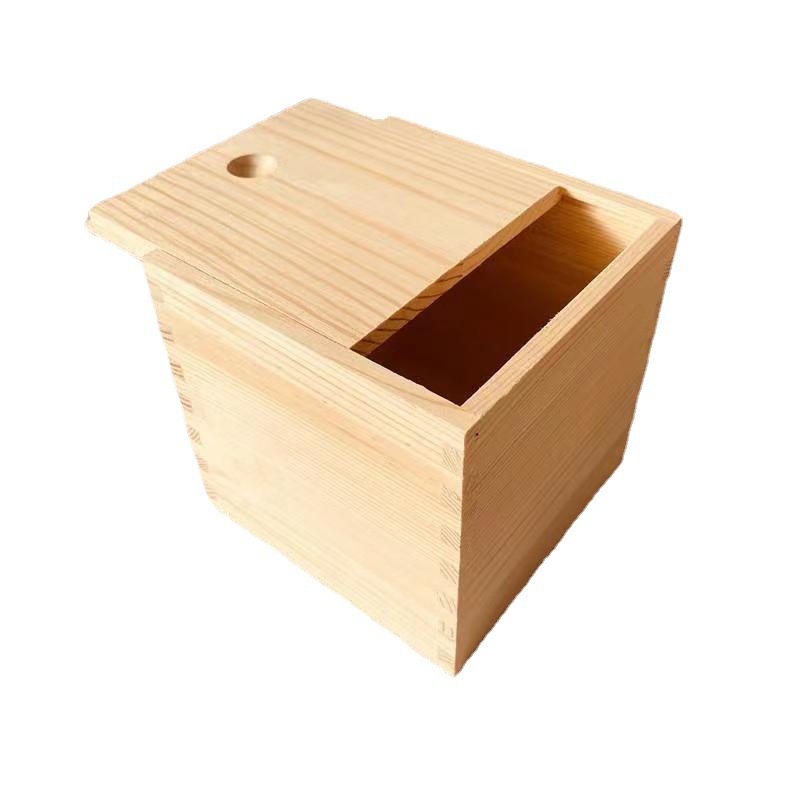 Simple Small Wooden Box Square Pull Cover Wooden Box Multi-Functional Storage Box Packing Box Tea Storage Wooden Box