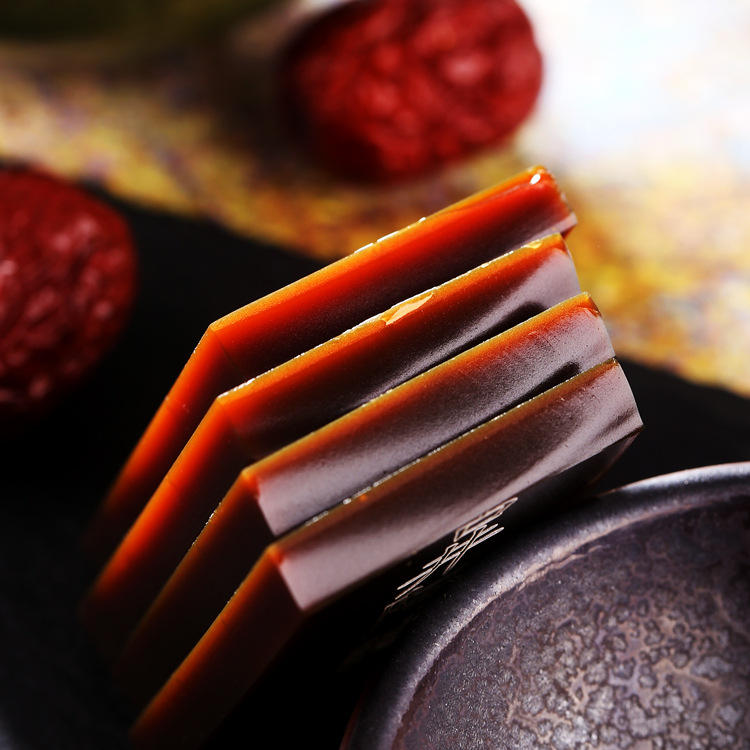 东阿源头工厂批发驴皮阿胶阿胶块熬制阿胶糕原材料阿胶片盒装250g