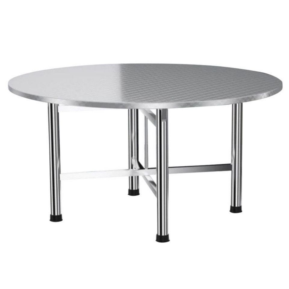 不锈钢折叠圆桌流动酒席桌酒店餐桌吃饭桌折叠一条龙餐桌酒席餐桌