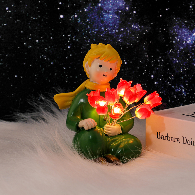 new little prince and rose small night lamp table decorations decoration creative girl birthday christmas gift