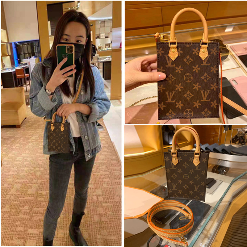 lv路易威登顶级真皮迷你高级感老花拼色琴谱包斜挎小方包潮-阿里巴巴