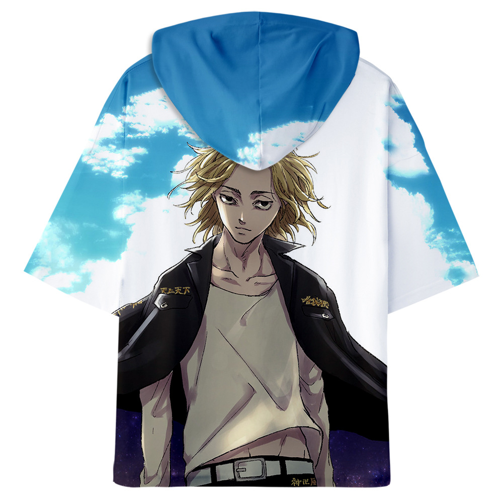 东京卍复仇者 带帽短袖t恤二次元日漫同款外套夏季宽松衣服