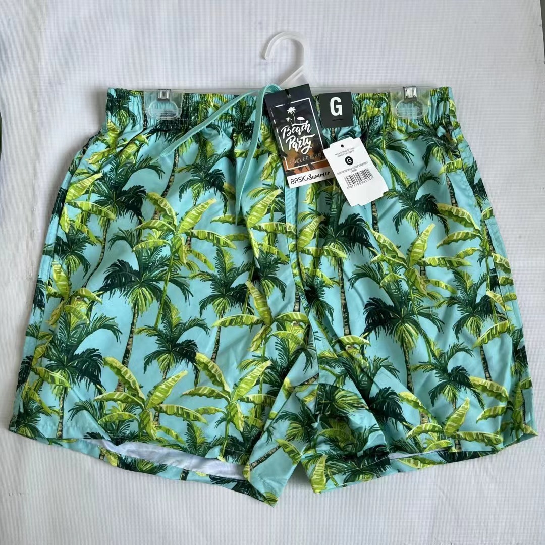 跨境短裤夏季男士印花速干沙滩短裤潮流短裤时尚休闲裤男-阿里巴巴