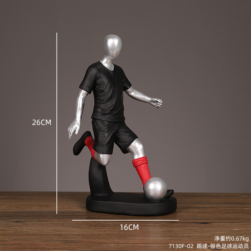 Creative Football Player Decoration Hallway Living Room Wine Cabinet Table Decoration Character Model Hand-Made Resin Crafts