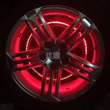 UjH汽车轮毂灯 七彩轮胎灯改装LED风火轮氛围灯个性发光车轮灯接