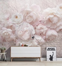 3D立体玫瑰花背景墙纸美容院美甲店壁纸粉色花朵卧室床头客厅壁画