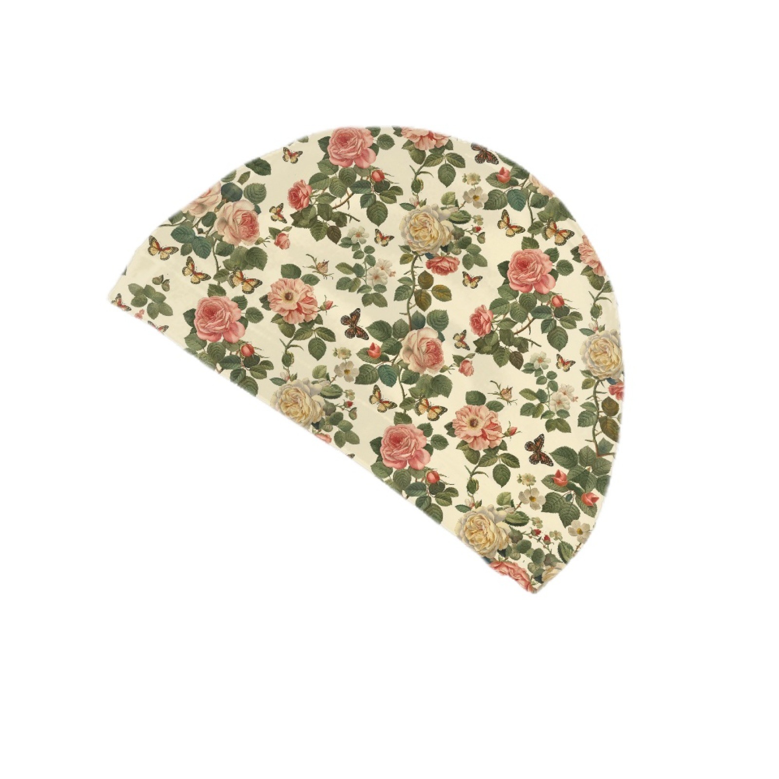 亚马逊热卖泳帽花朵枝叶印花来图定 制防水护耳男女童