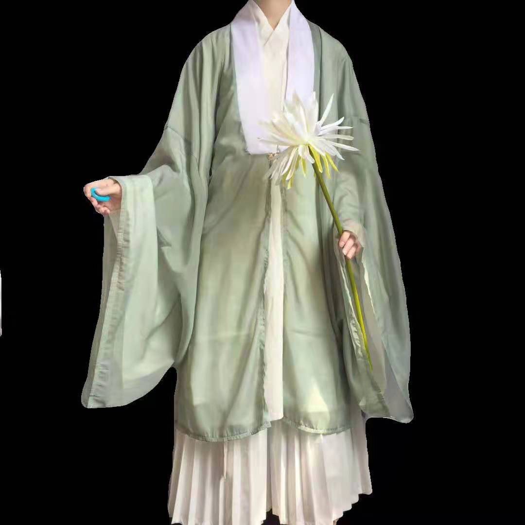赋锦溪原创汉服【锦衣】纯色明制披风长衫大放量日常cp男女同款