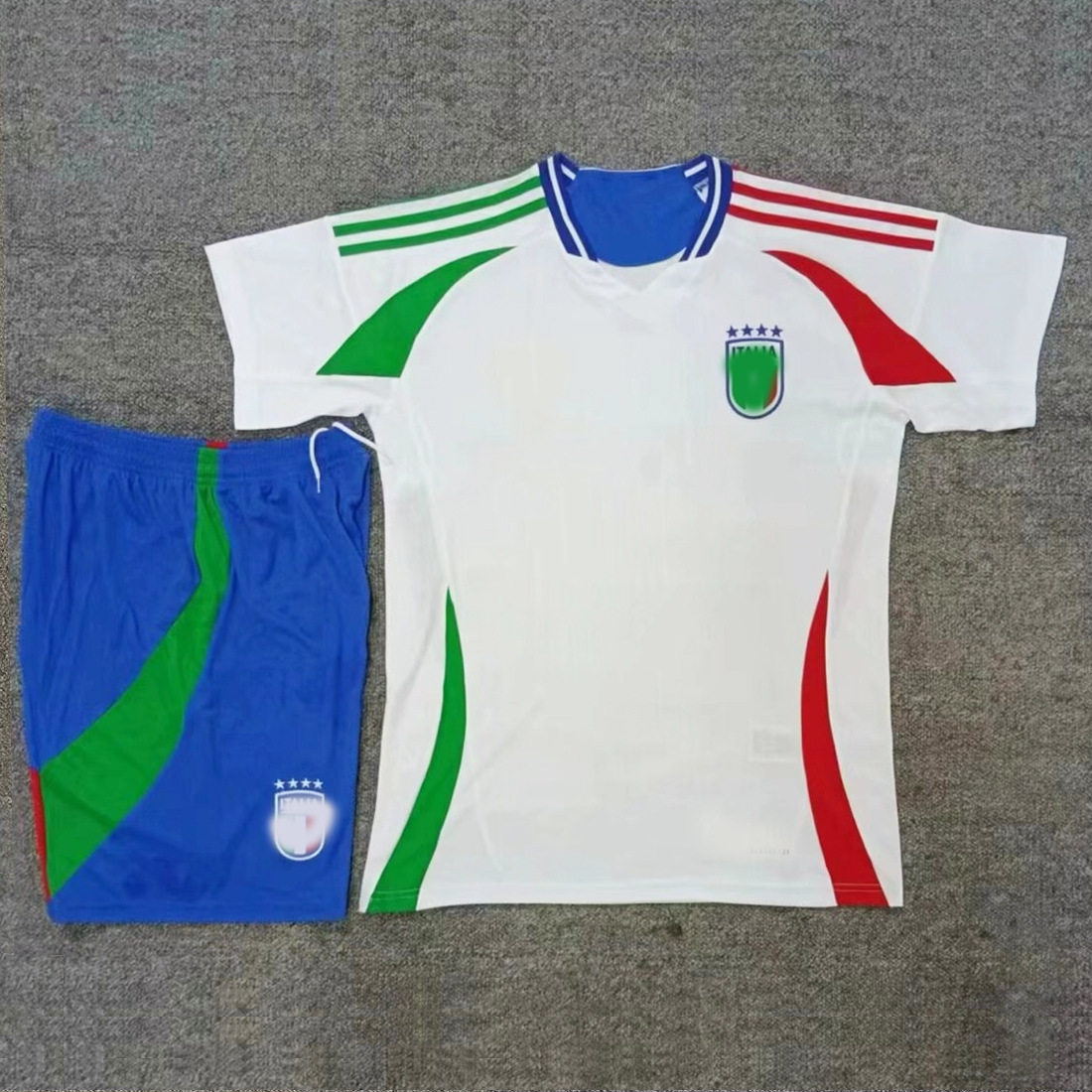 24-25意大利客场球衣短袖成人套装足球服比赛服白色印