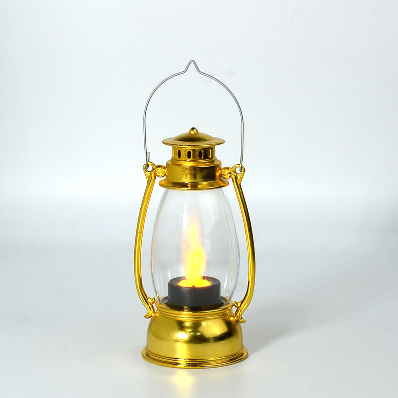 Oil Electric Candle Lamp Portable Small Night Plastic Storm Lantern 