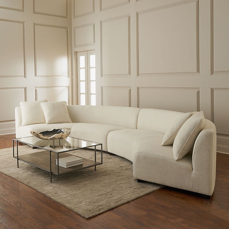 半圆形组合现代北欧棉麻科技布免洗会议室酒店洽谈区接待区沙发