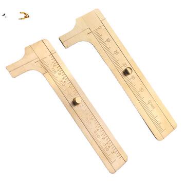 文玩工具铜卡尺迷你可爱全纯黄铜游标小卡尺测量星月佛珠核桃吾山