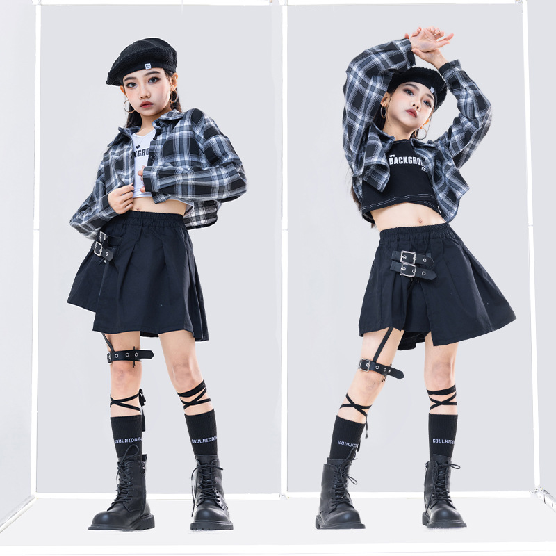 女童爵士舞服装儿童甜酷街舞演出服女团炸街女孩模特走秀潮服套装