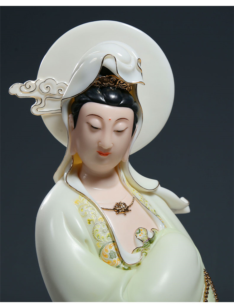 【上美】22吋慈航观音站像观音菩萨佛像供奉摆件大师作品收藏品