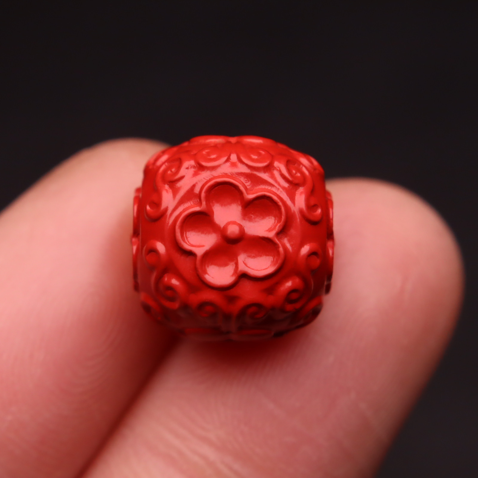 天然帝王紫金砂朱砂花珠方珠回纹珠散珠子隔珠手链本命年手串