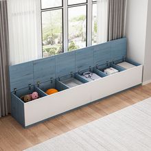 飘窗柜储物柜可坐落地床边夹缝柜翻盖卧室简易衣柜靠墙细长储物柜