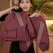 女童套装春季2024新款韩范儿童运动时髦网红休闲女孩冲锋衣两件套