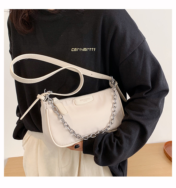 尼龙腋下包女法式质感流行包包2021新款潮法棍包链条斜挎小包