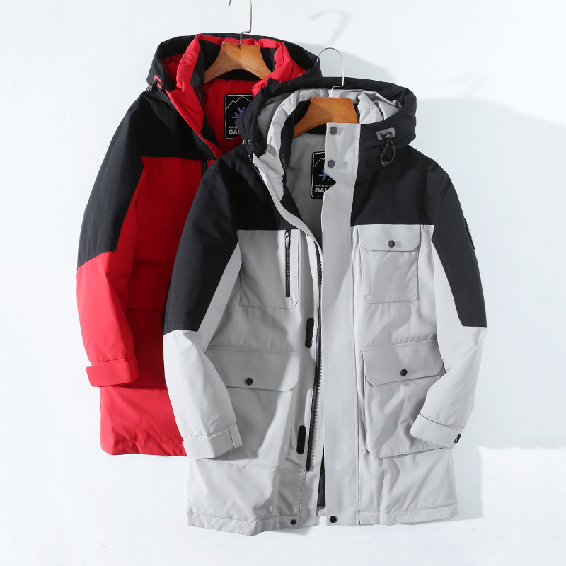 外贸男装--户外90鹅绒防水防风羽绒服男青年秋冬厚实中长款外套