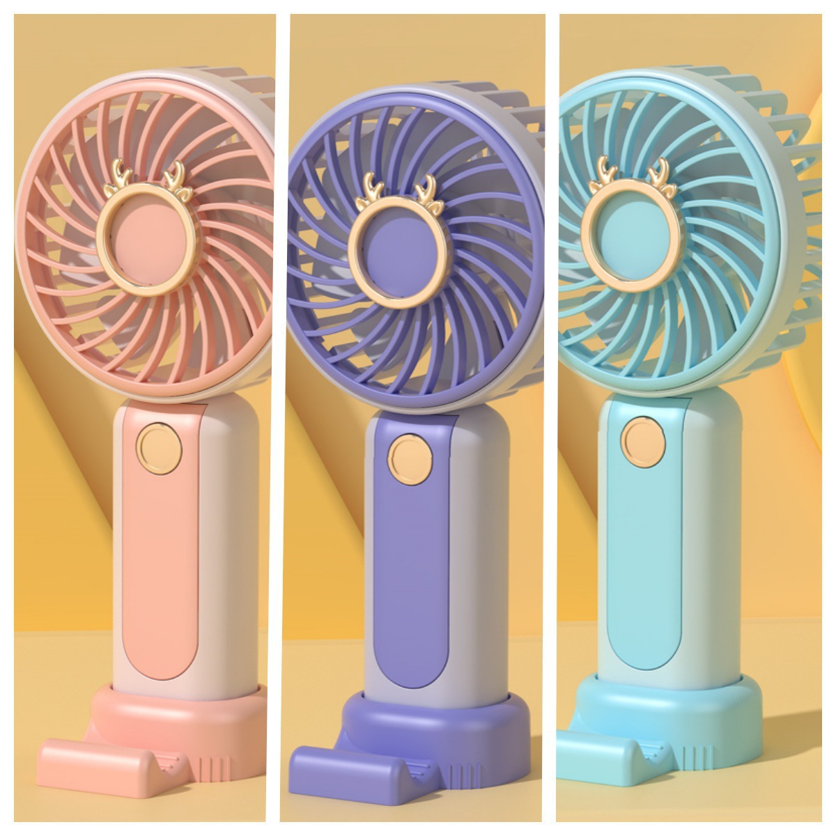 New Cartoon Handheld Fan Usb Rechargeable Small Fan Portable Portable Household Mini Small Electric Fan Student Gift