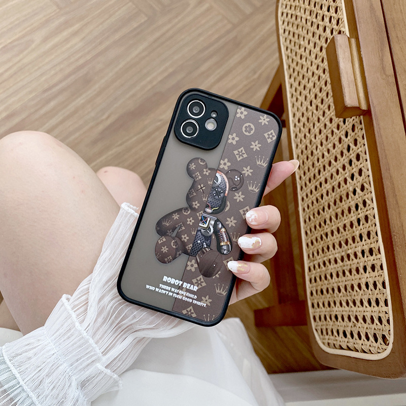 Fashion Brand Mechanical Bear for Iphone14pro Mobile Phone Shell Apple 13 Protective Shell 12 Soft 8plus Skin Feeling 11