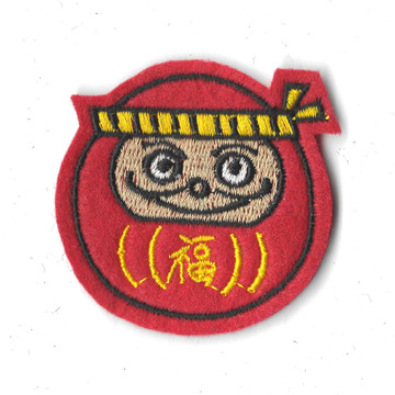 日本达摩不倒翁绣花徽章 祈福许愿吉祥物服饰胸标 发饰手机壳装饰