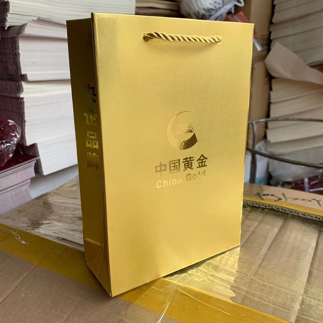 中国黄金老凤祥金卡磨砂珠宝手提袋首饰包装袋纸袋黄金饰品礼品袋